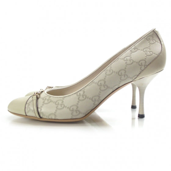Gucci Guccissima Heels 40 Ivory 2 of 8
