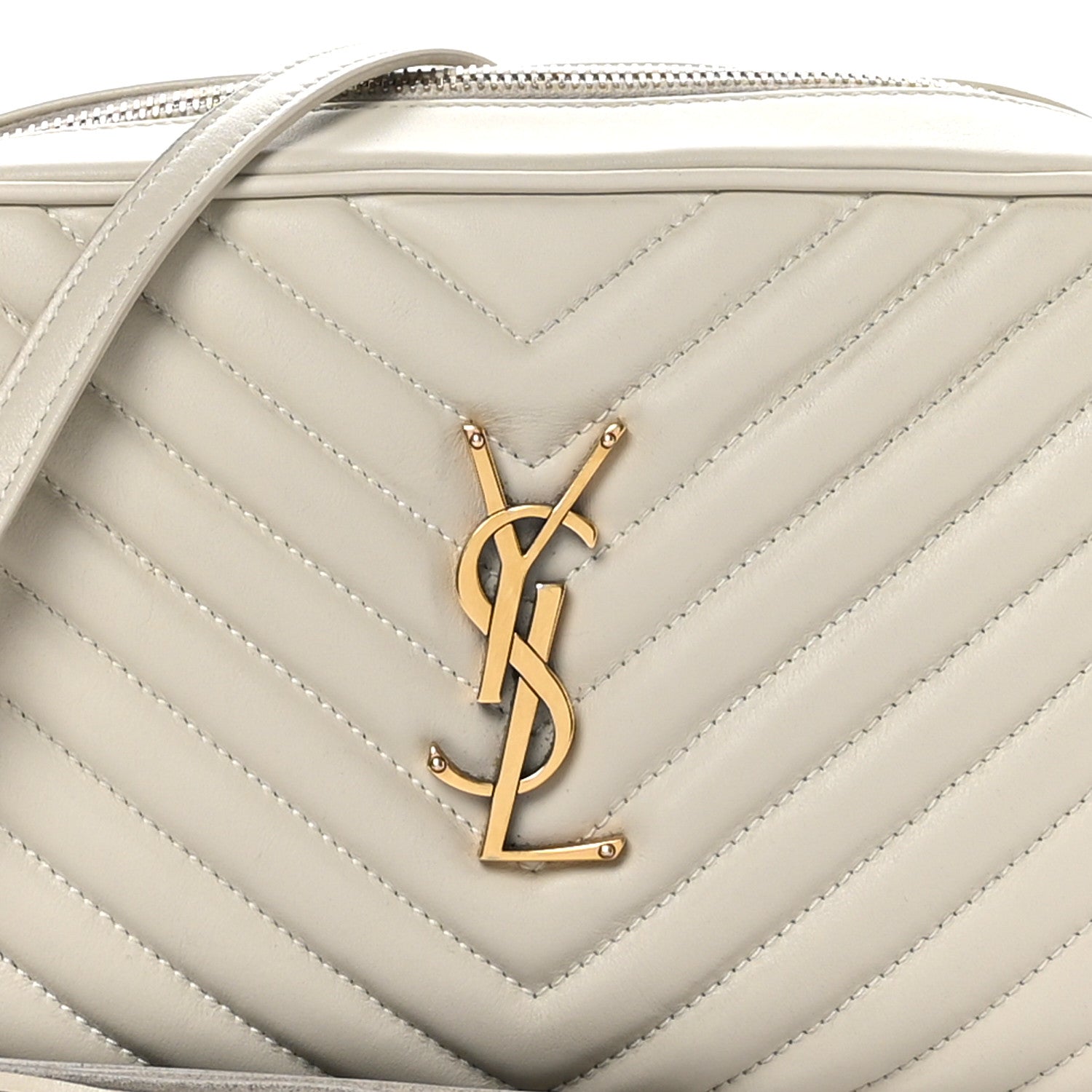 Saint Laurent SAINT LAURENT Calfskin Matelasse Monogram Lou Camera Bag Crema Soft 8 of 14