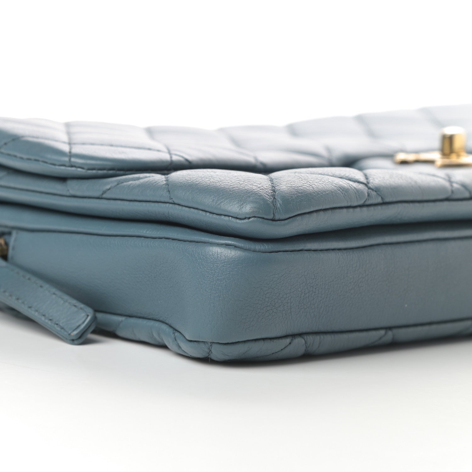 Chanel Calfskin Quilted Medium CC Crown Flap Blue 9 of 14