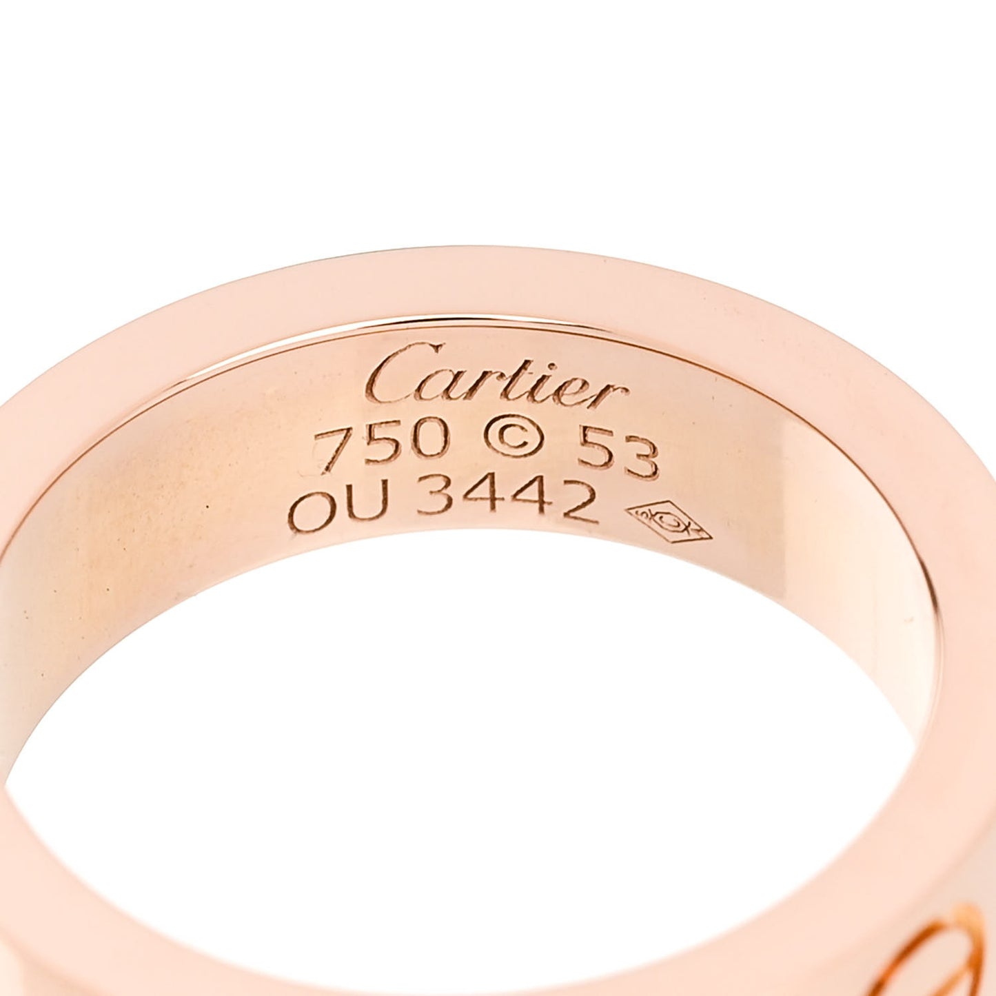 18K Pink Gold Pink Sapphire 5.5mm LOVE Ring 53 6.25