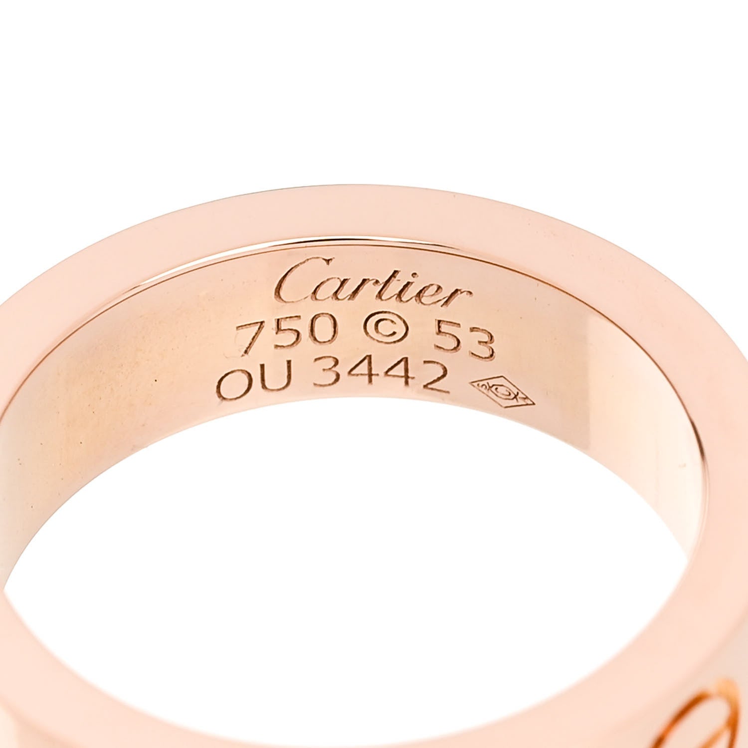 Cartier 18K Pink Gold Pink Sapphire 5.5mm LOVE Ring 53 6.25 4 of 5