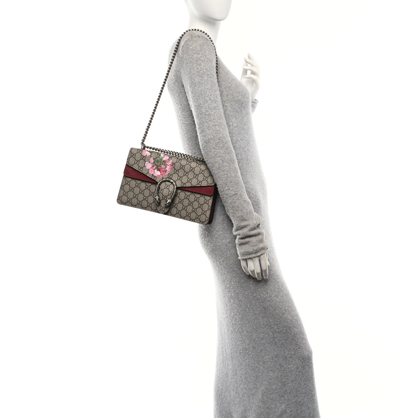 GG Supreme Monogram Blooms Small Dionysus Shoulder Bag Beige Multicolor Dry Rose