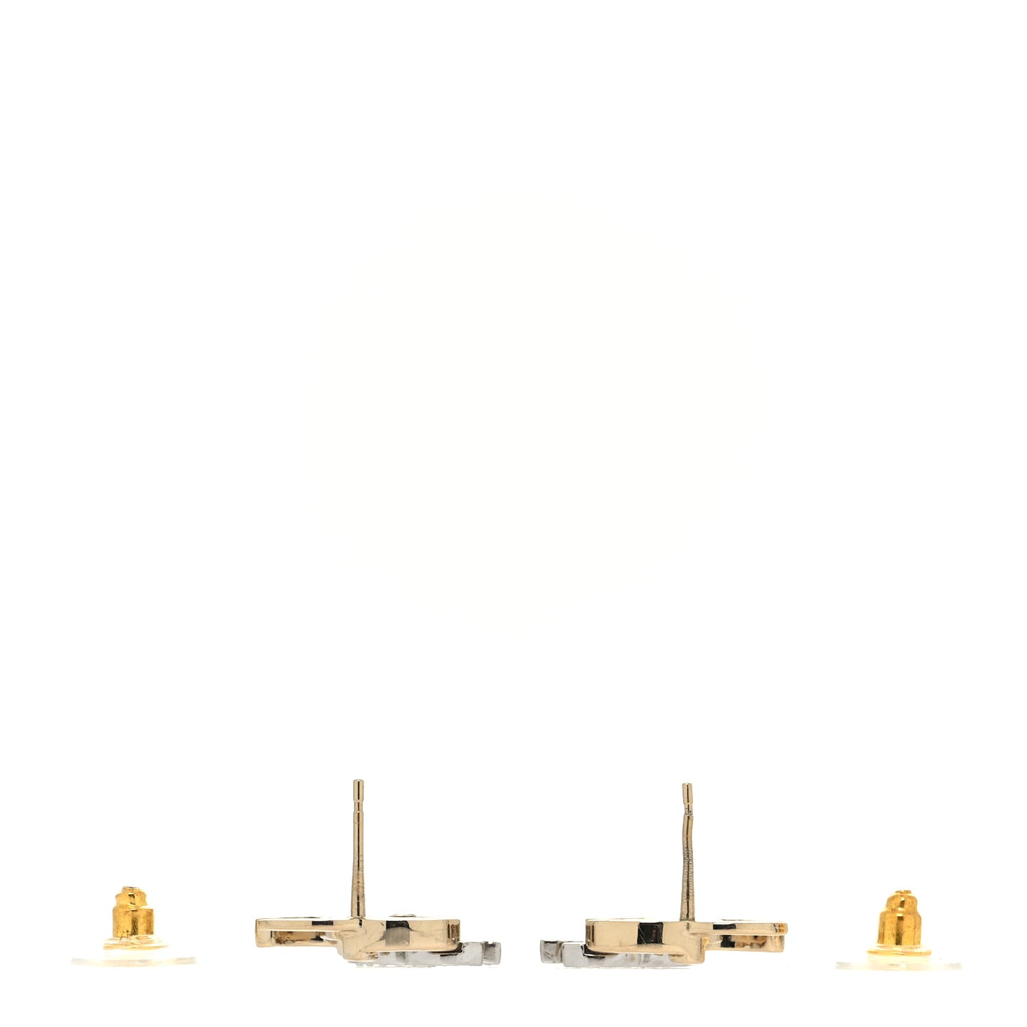 Crystal Double CC Earrings Gold Silver