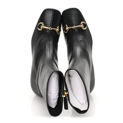 Gucci Shiny Calfskin Horsebit Signora Bootie 37 Black 5 of 7