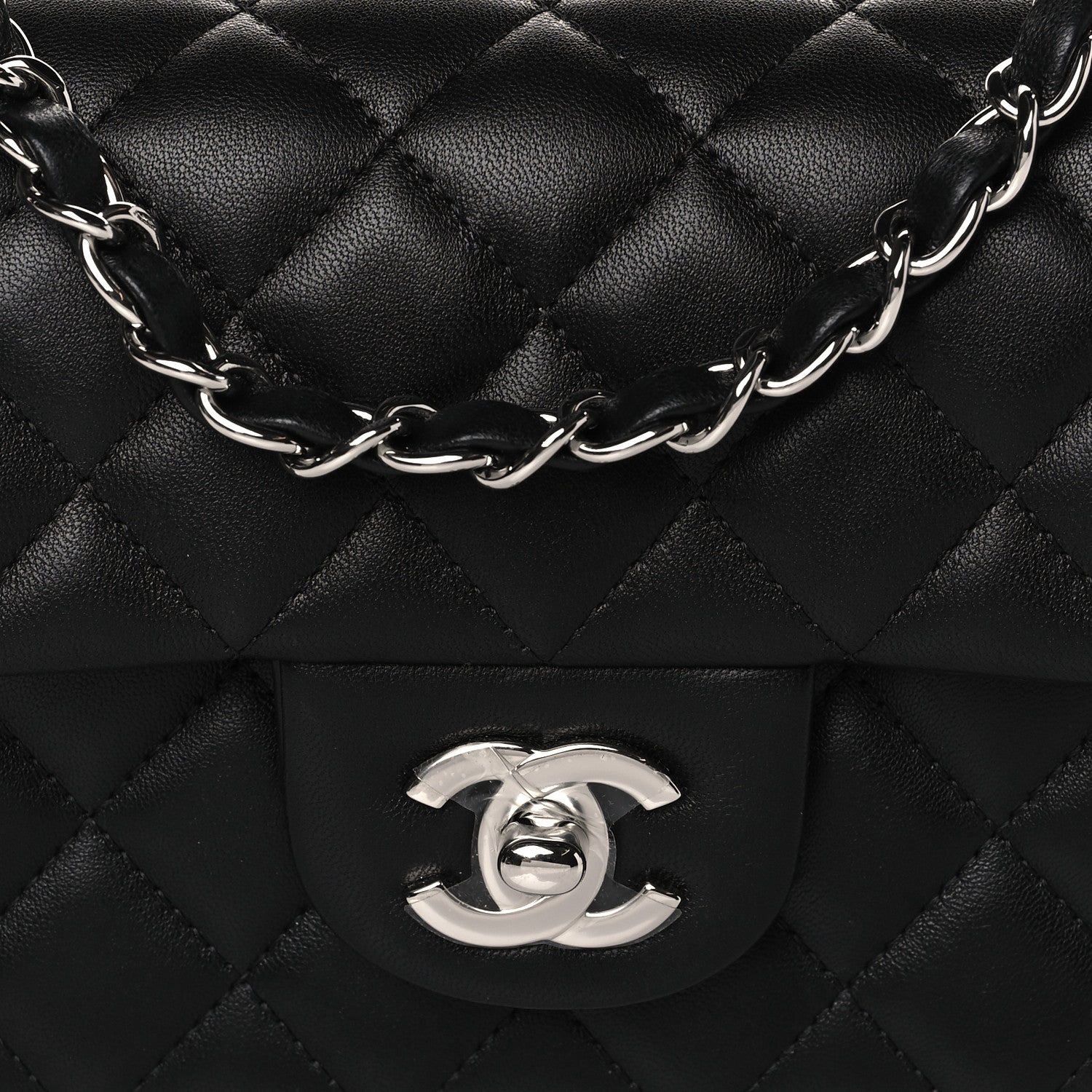 Chanel Lambskin Quilted Mini Rectangular Flap Black 8 of 11