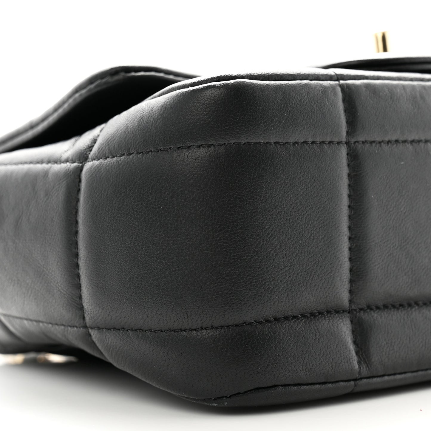 Lambskin Resin Crystal Square Quilted Mini Monacoco Flap Black