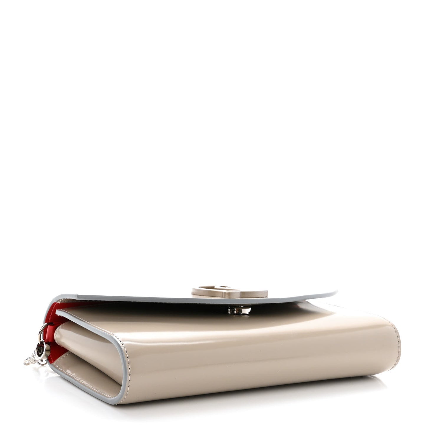 Patent Calfskin Loubi54 Wallet On Chain Goose