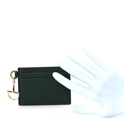 Gucci Grainy Calfskin Half Horsebit Card Case Vintage Green 3 of 8