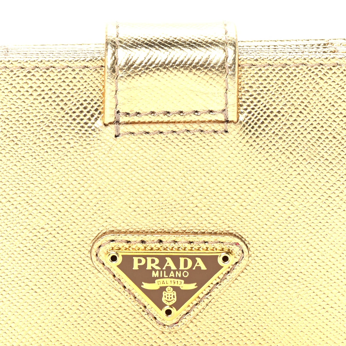 Saffiano Oro Gusseted Card Holder Platino