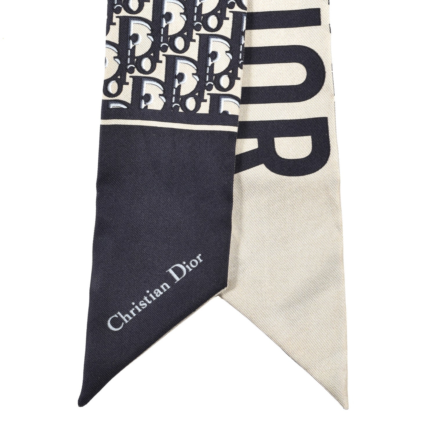 Christian Dior Silk Oblique Mitzah Scarf Blue 2 of 4