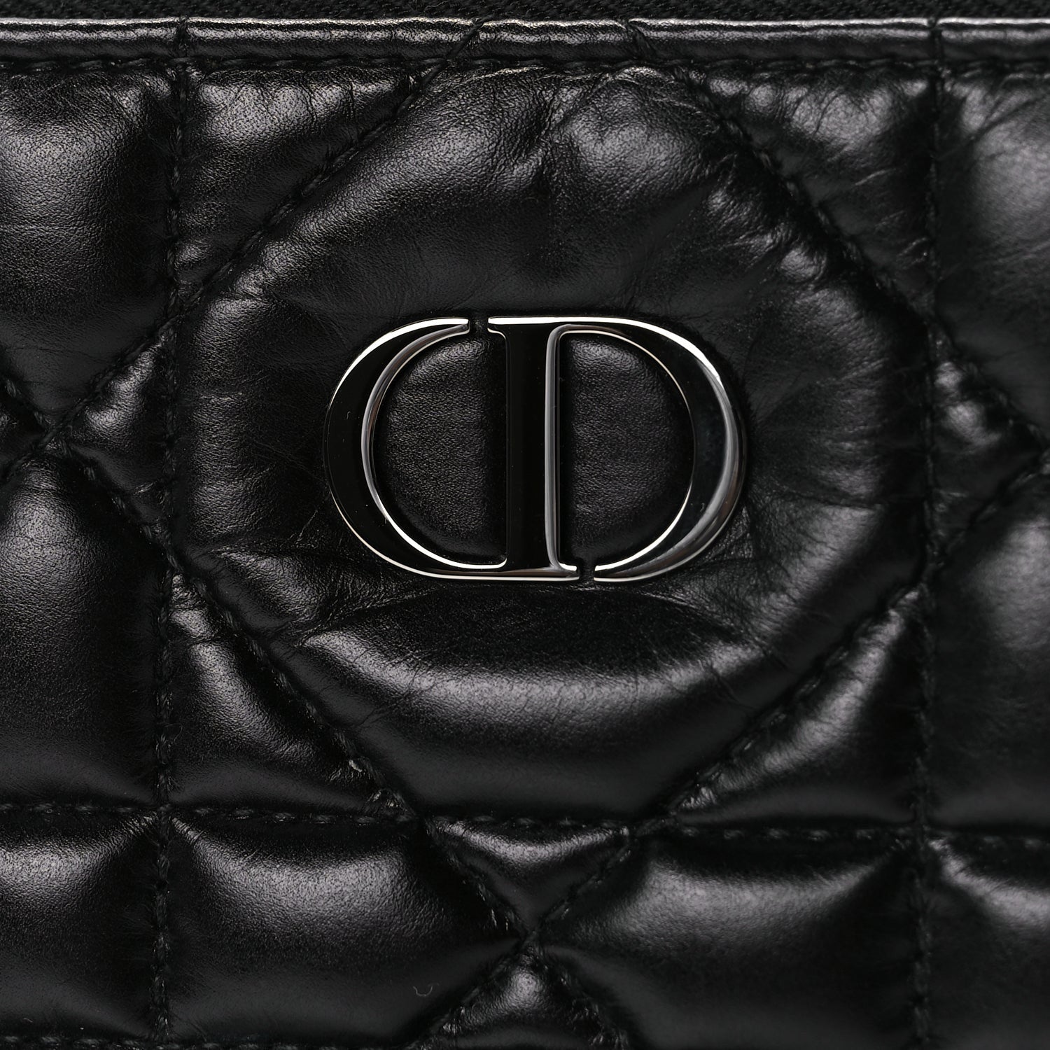 Christian Dior Supple Calfskin Cannage Caro Daily Pouch Black 8 of 8