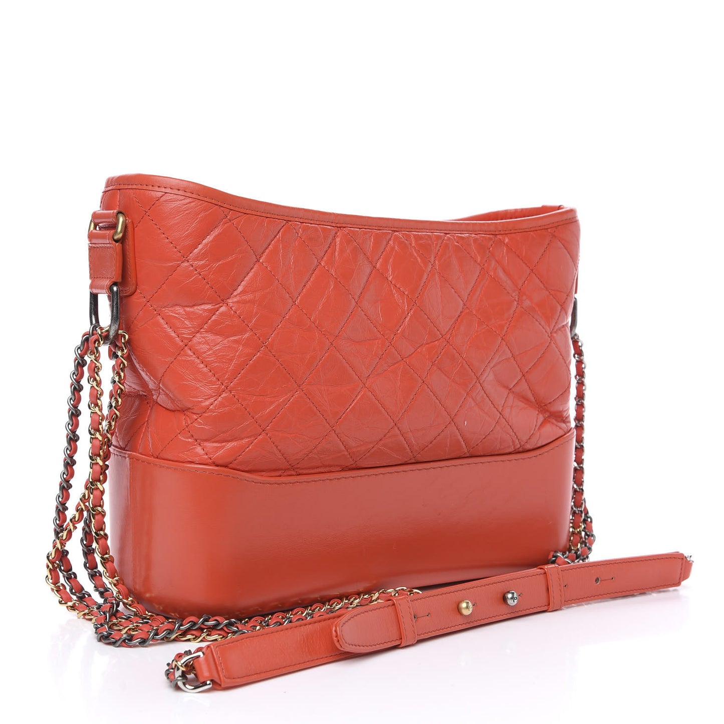 Aged Calfskin Quilted Medium Gabrielle Hobo Red