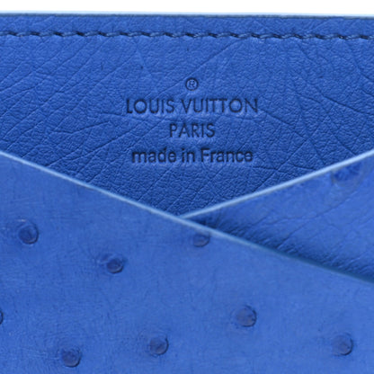 Louis Vuitton Ostrich Card Holder Blue 6 of 7