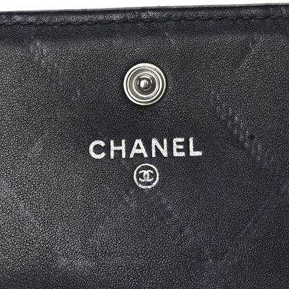 Chanel Calfskin Diamond Stitch Large Gusset Flap Wallet  Black 6 of 7