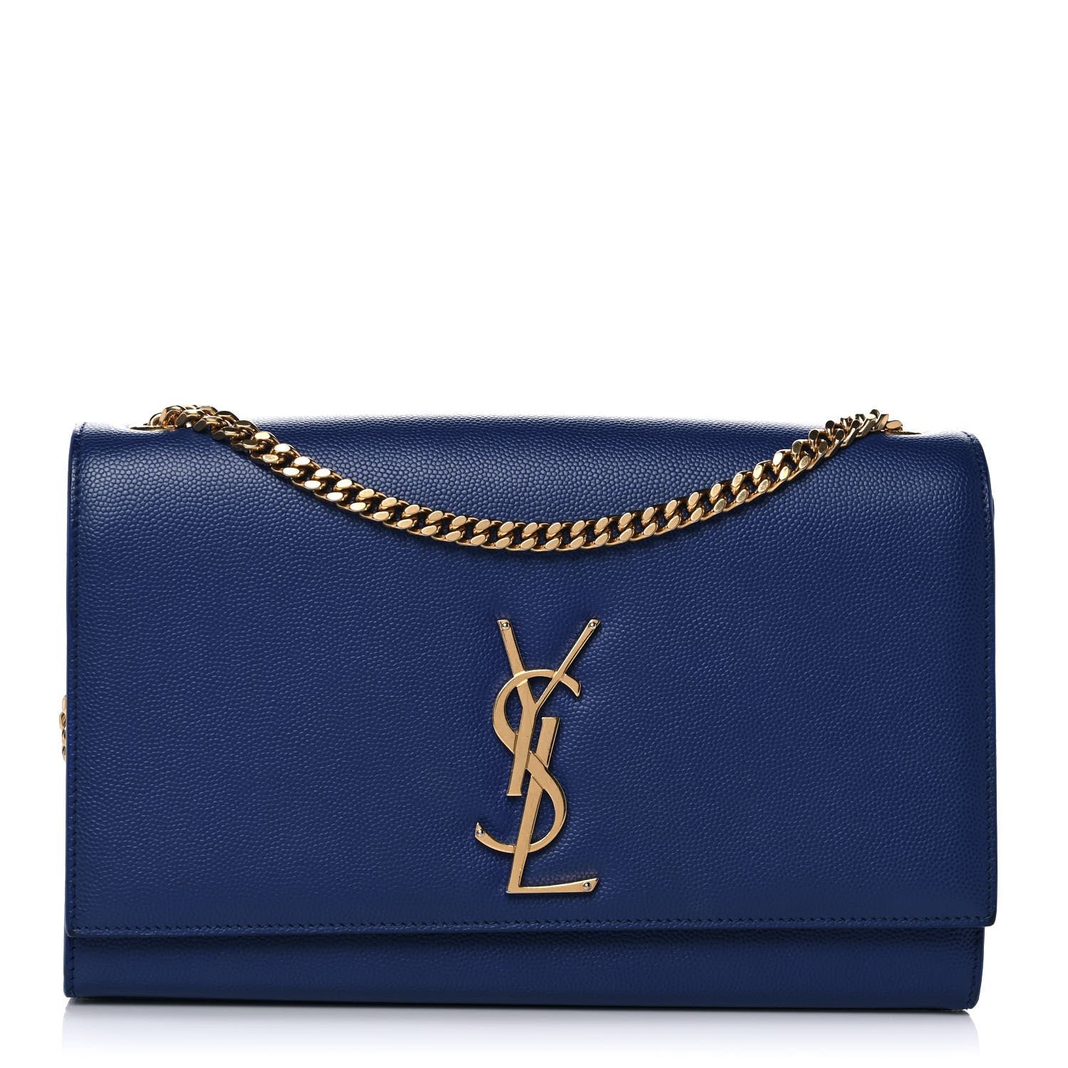 Saint Laurent Grain De Poudre Medium Classic Monogram Kate Satchel Flash Blue 1 of 9