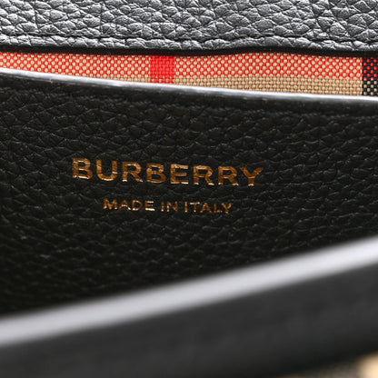 Burberry Grainy Calfskin Vintage Check Note Crossbody Bag Black 6 of 7