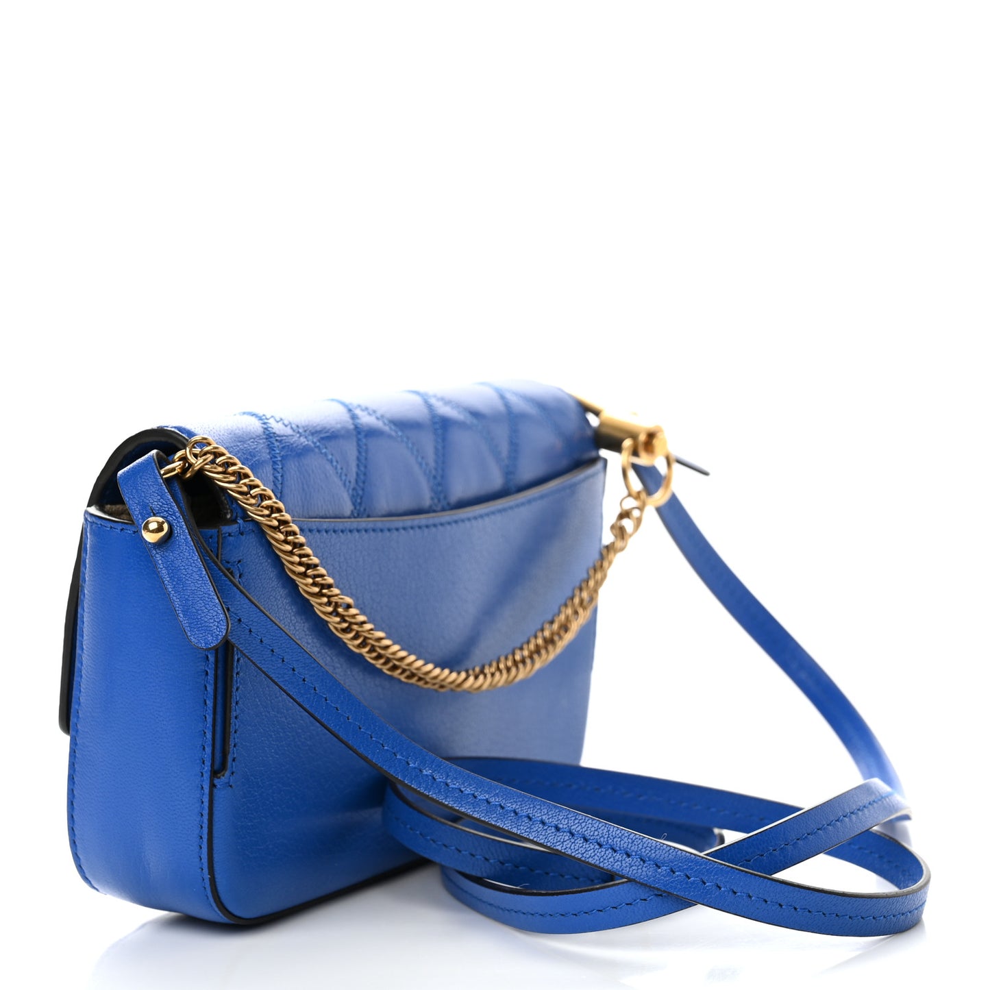 Goatskin Quilted GV3 Mini Pocket Convertible Bag Blue