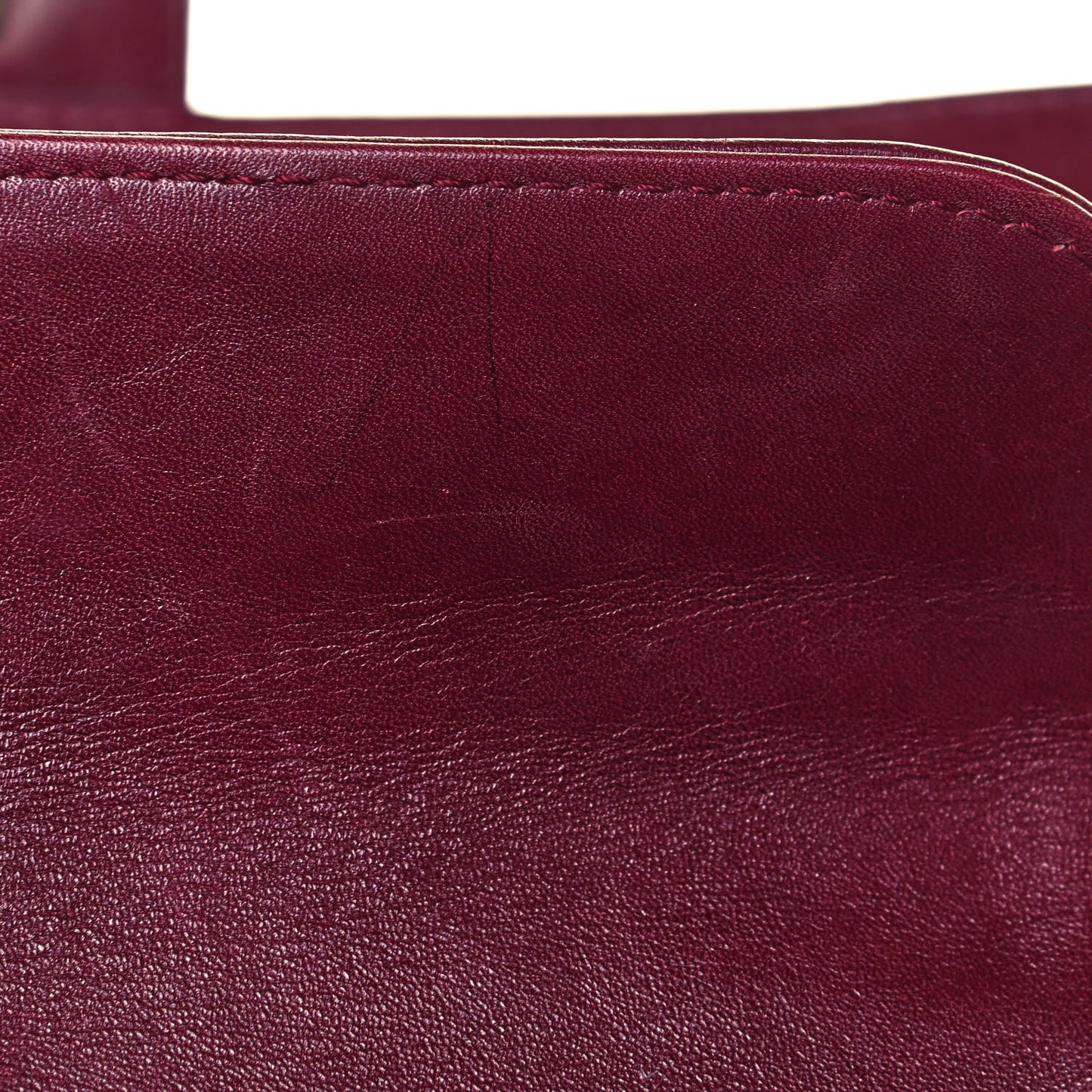 Glazed Calfskin Quilted Large Perfect Edge Flap Red