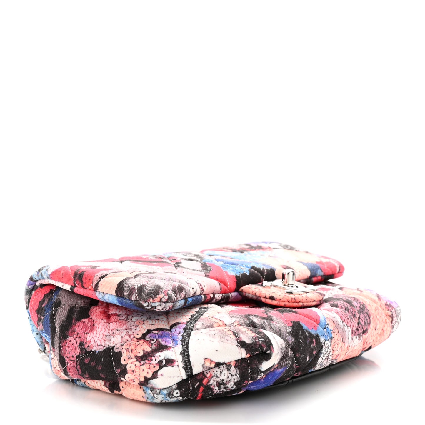 Canvas Sequin Print Quilted Waist Bag Multicolor