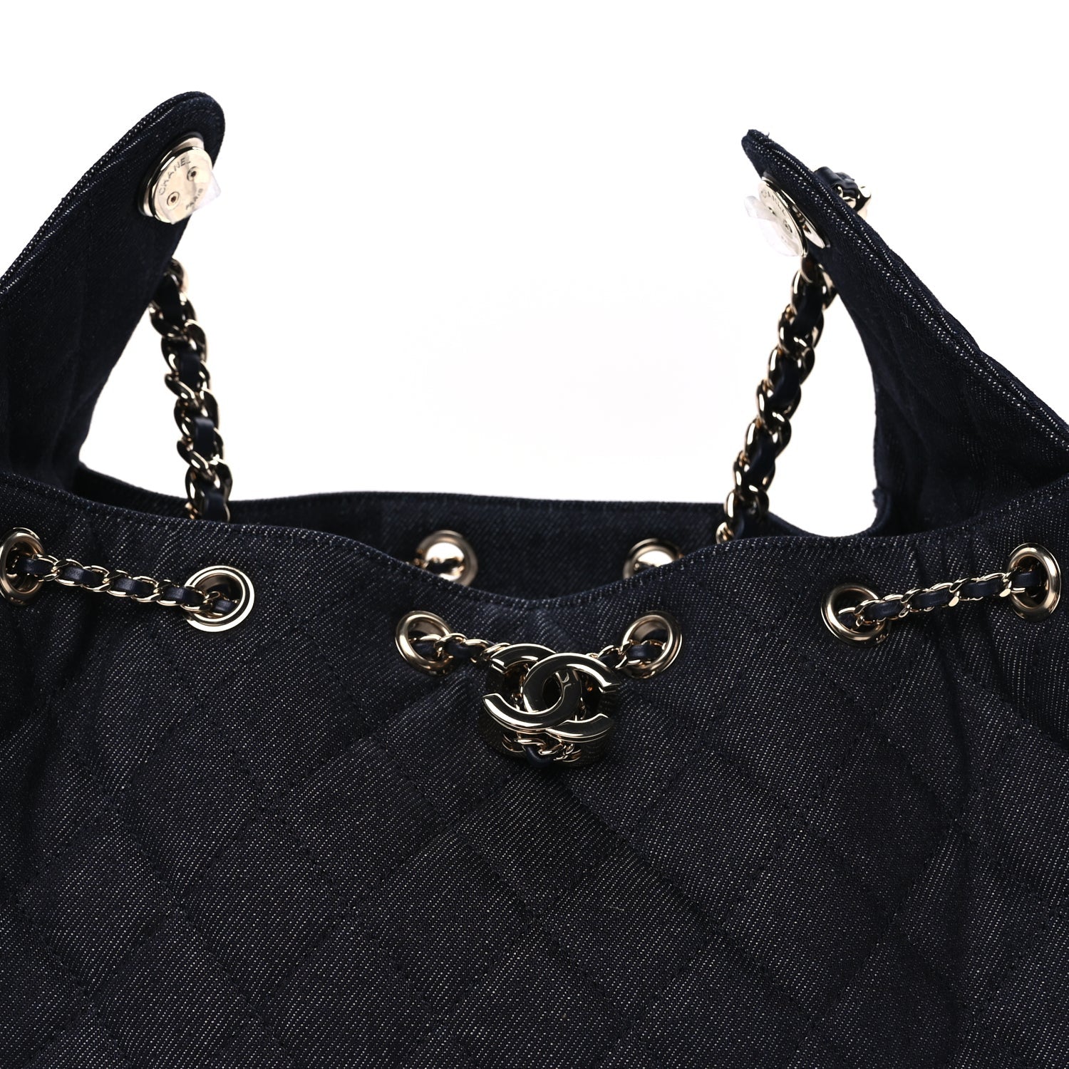 Chanel Denim Quilted Small  25 Handbag Dark Blue 6 of 8