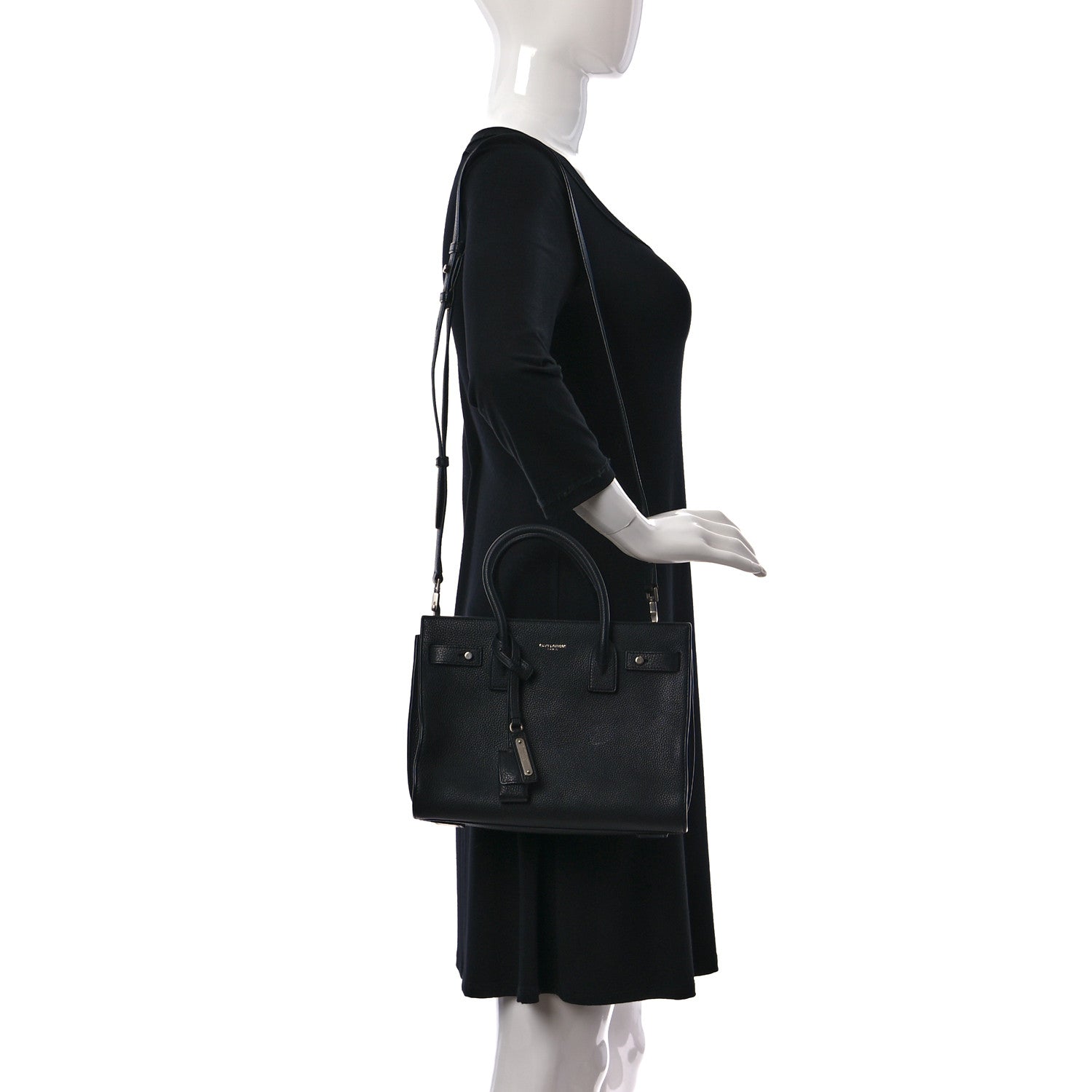 Saint Laurent Grained Calfskin Baby Sac De Jour Souple Black 2 of 10