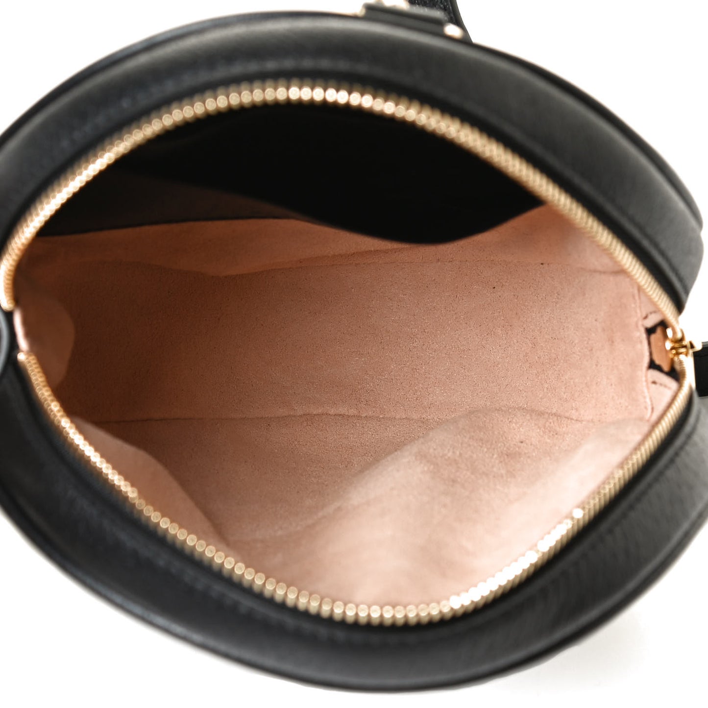 Grained Calfskin Web Mini Ophidia Round Backpack Black