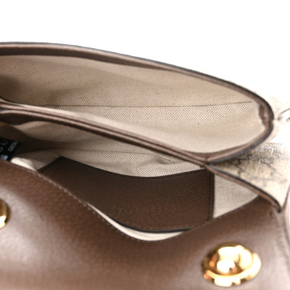 Gucci GG Supreme Monogram Textured Dollar Calfskin Mini Blondie Chain Shoulder Flap Bag Beige Ebony New Acero 5 of 10