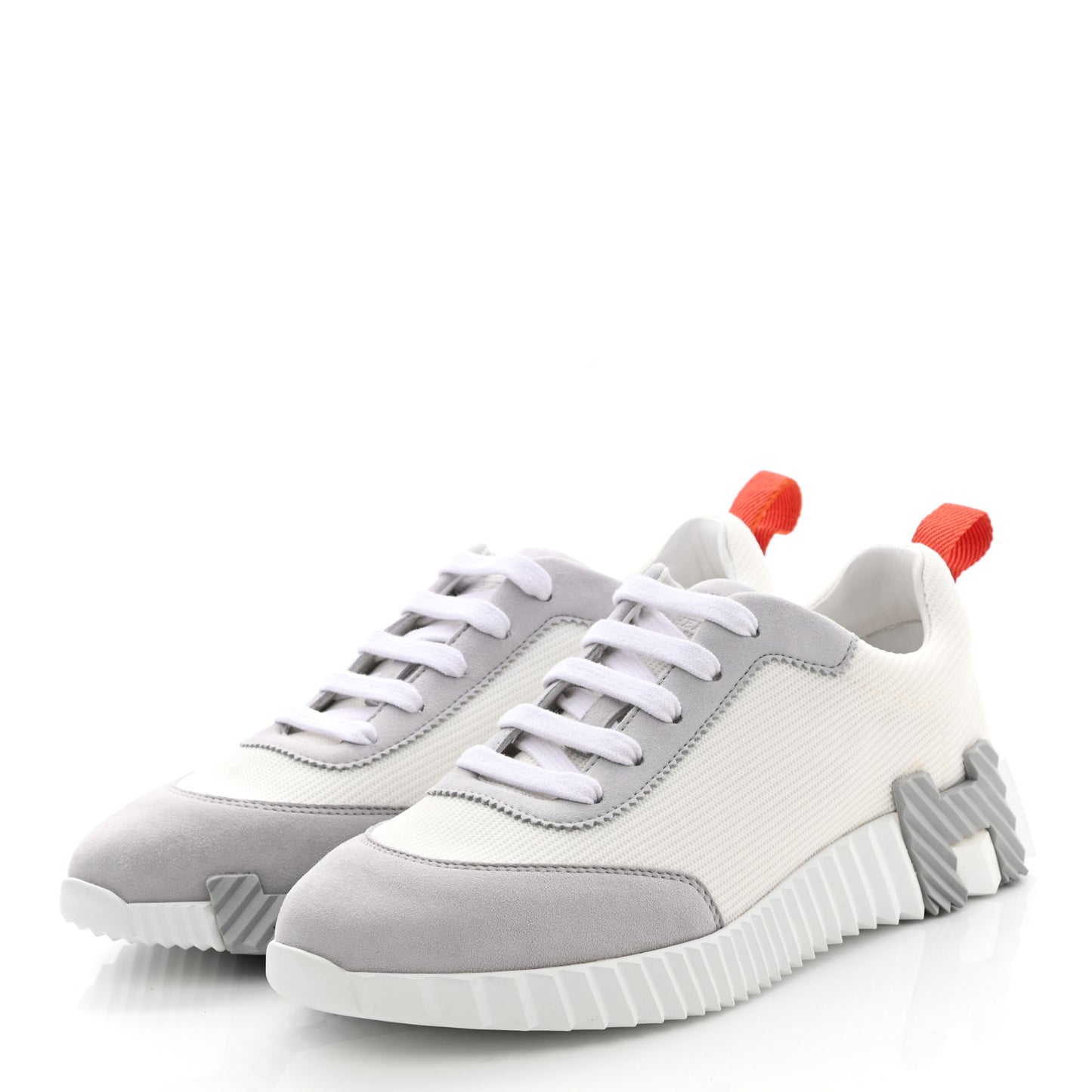 Technical Canvas Suede Goatskin Bouncing Sneakers 37 White Multicolor