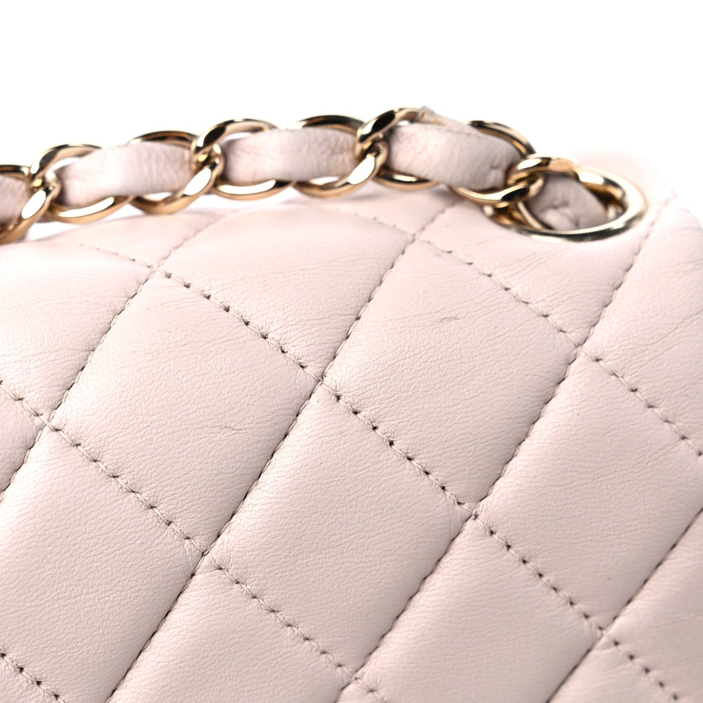 Lambskin Quilted Mini Square Flap Light Pink