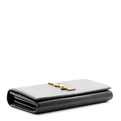 Saint Laurent SAINT LAURENT Grain De Poudre Classic Monogram Cassandre Wallet Black 4 of 8