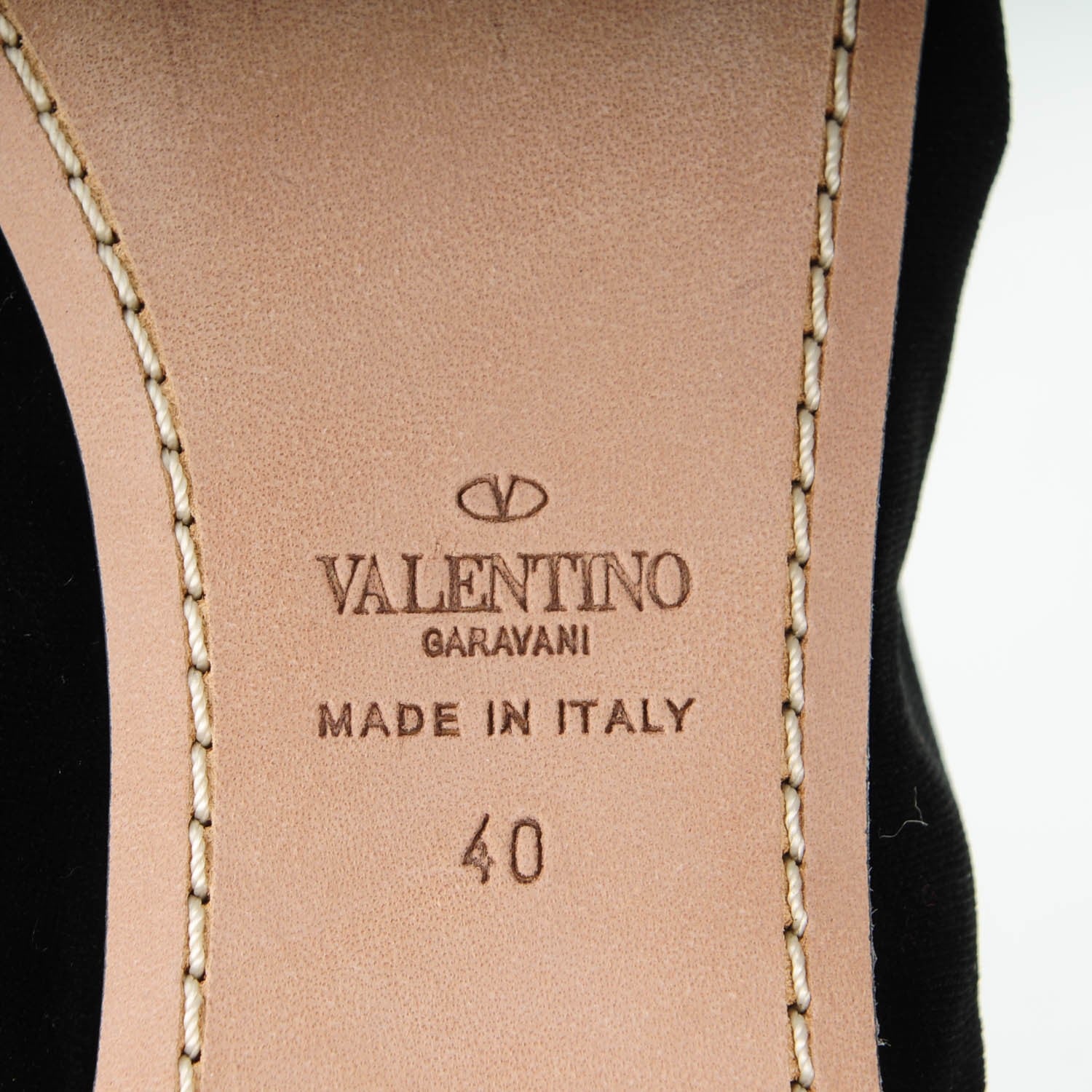 Valentino Garavani Velvet Rockstud Cross Strap Ballerina Flats 40 Black 6 of 7