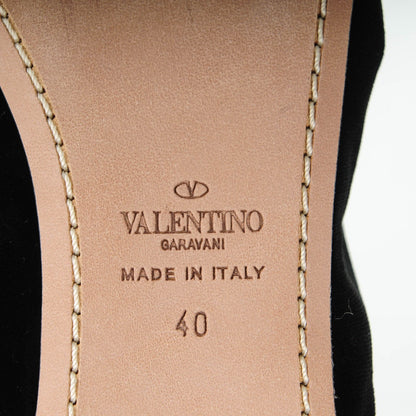 Valentino Garavani Velvet Rockstud Cross Strap Ballerina Flats 40 Black 6 of 7