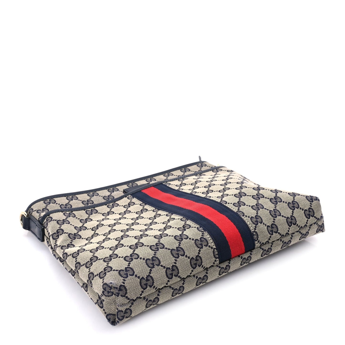 GG Supreme Monogram Web Flat Messenger Bag  Navy