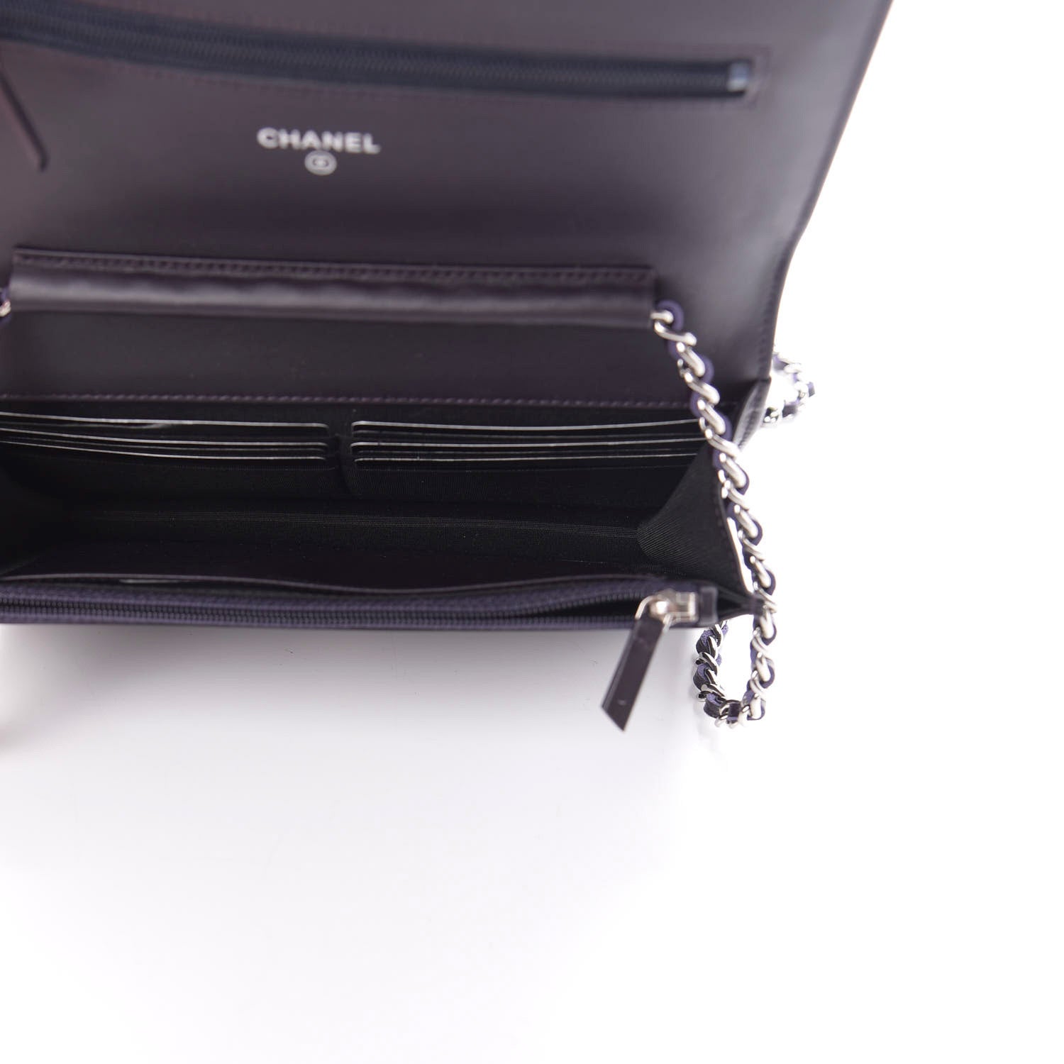 Chanel Caviar Timeless CC Wallet On Chain WOC Purple 5 of 12