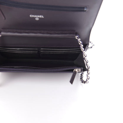 Chanel Caviar Timeless CC Wallet On Chain WOC Purple 5 of 12