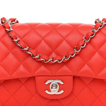 Chanel Lambskin Quilted Mini Rectangular Flap Red 8 of 10