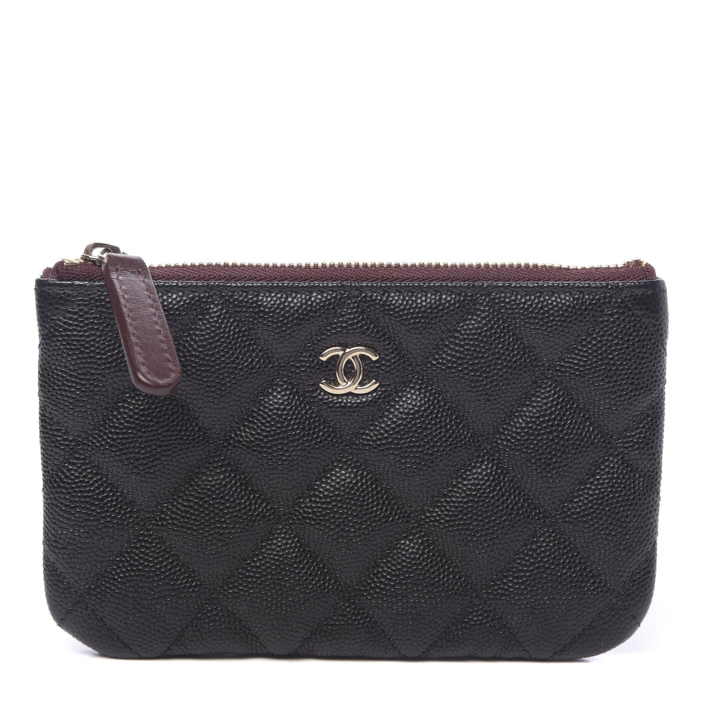 Caviar Quilted Small Cosmetic Case Black