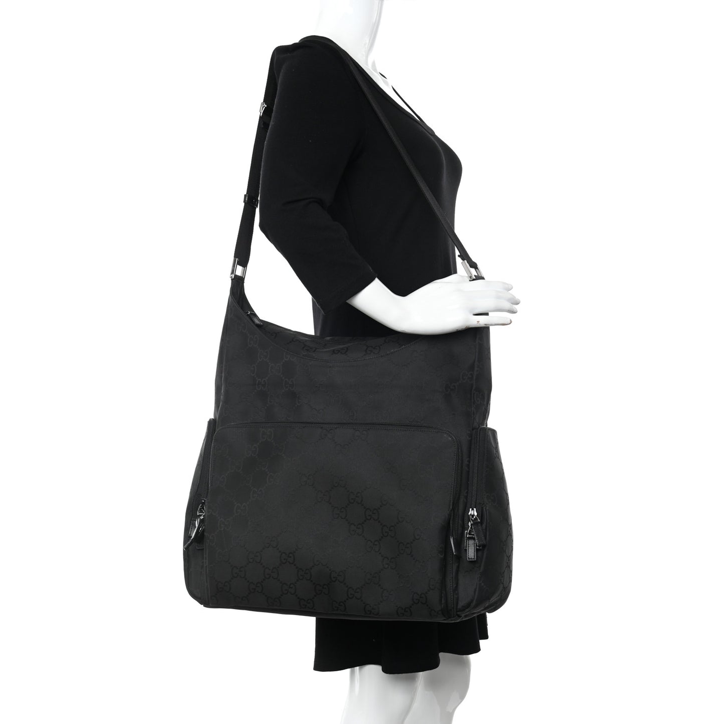 Nylon Monogram Extra Large Satchel Black