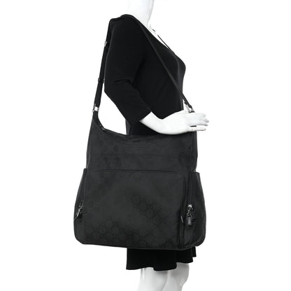 Gucci Nylon Monogram Extra Large Satchel Black 2 of 12