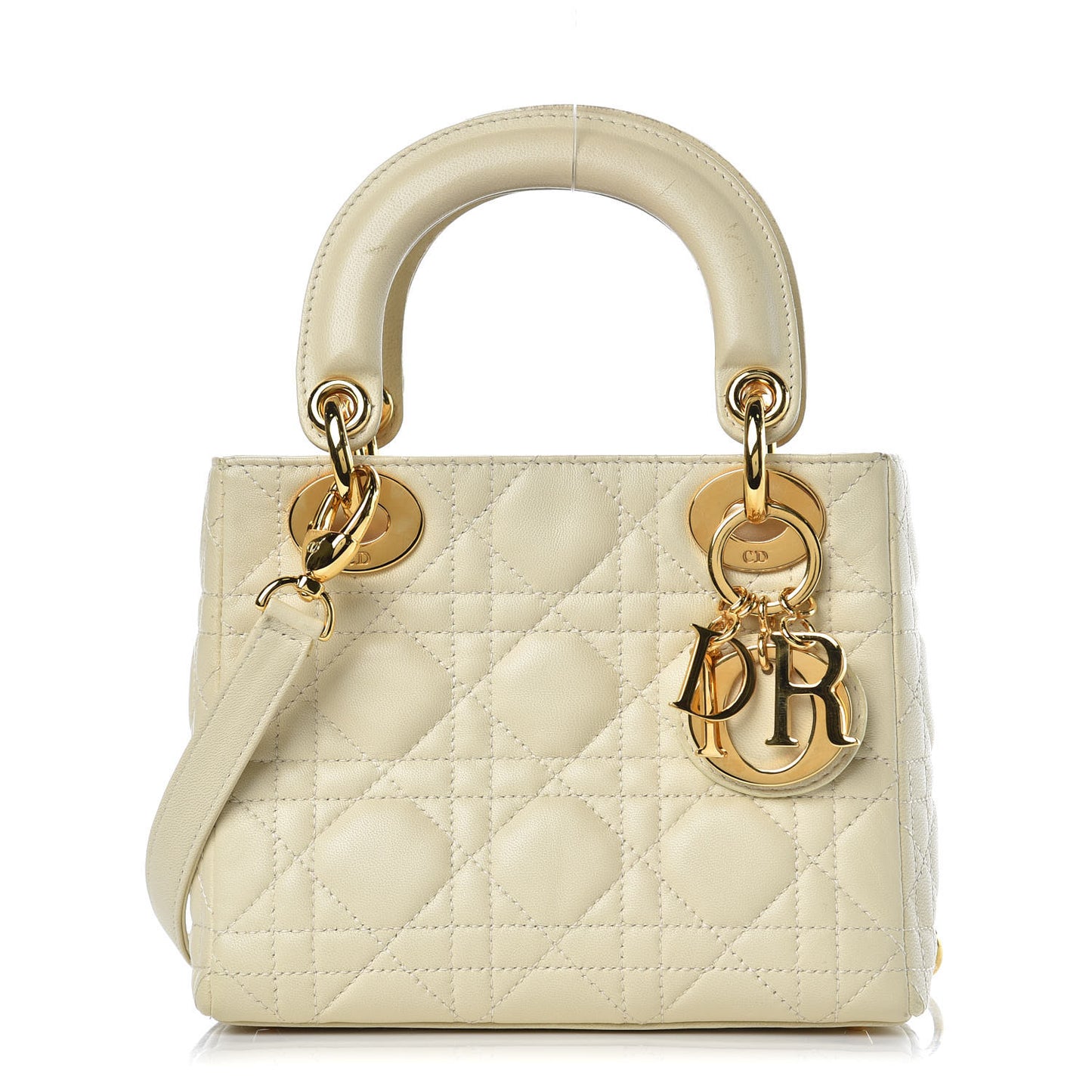 Lambskin Cannage Mini Lady Dior Light Beige