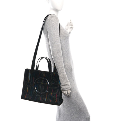 Telfar Patent Vegan Leather Medium Shopping Bag Black Rainbow 2 of 9