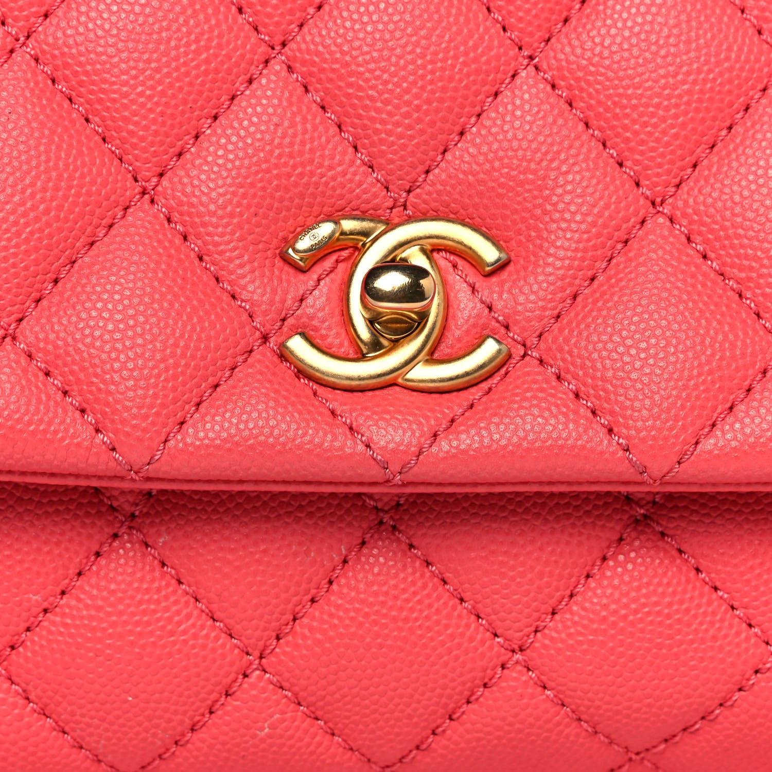 Chanel Caviar Lizard Embossed Quilted Mini Coco Handle Flap Pink 8 of 13