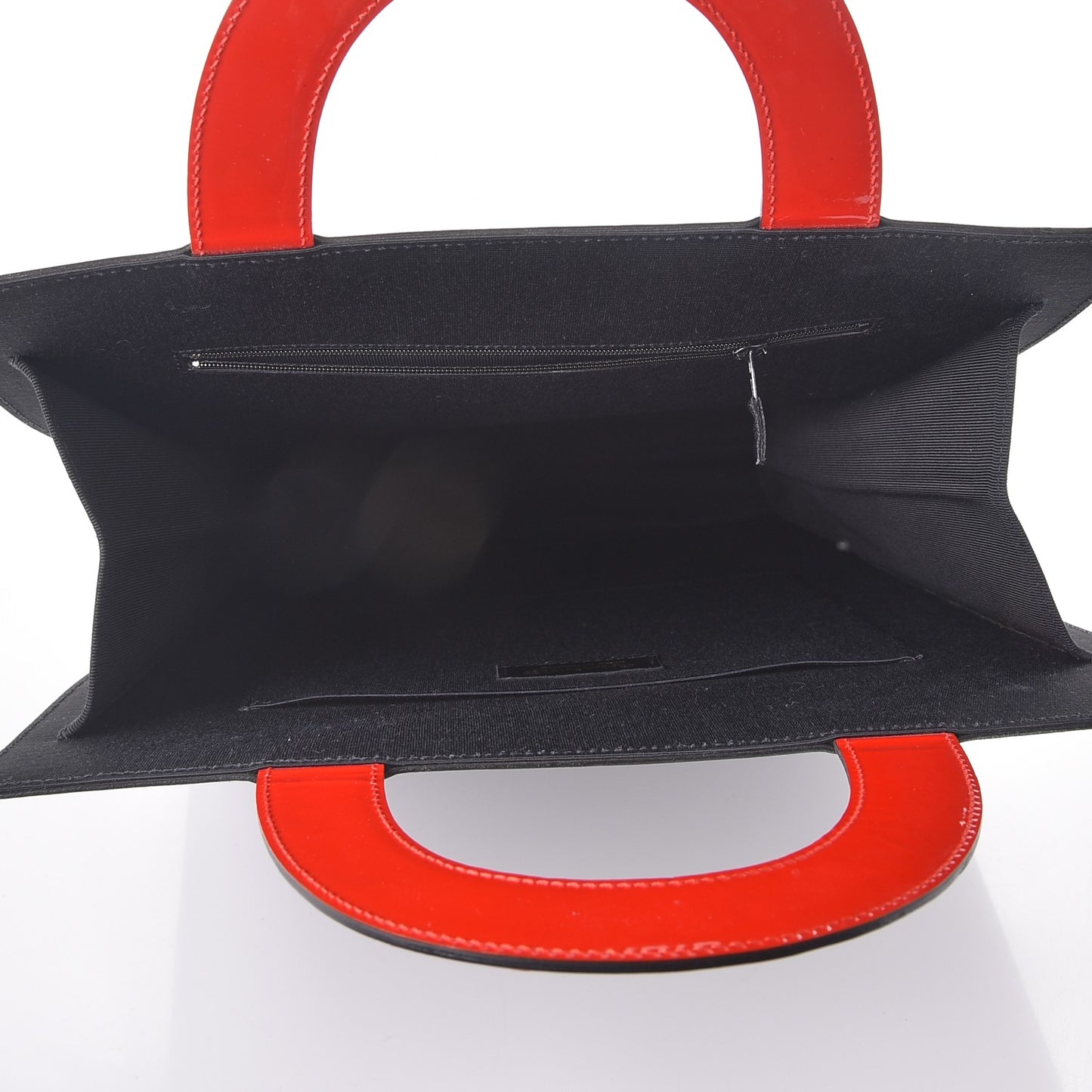 Patent Printed Shopping Tote Red