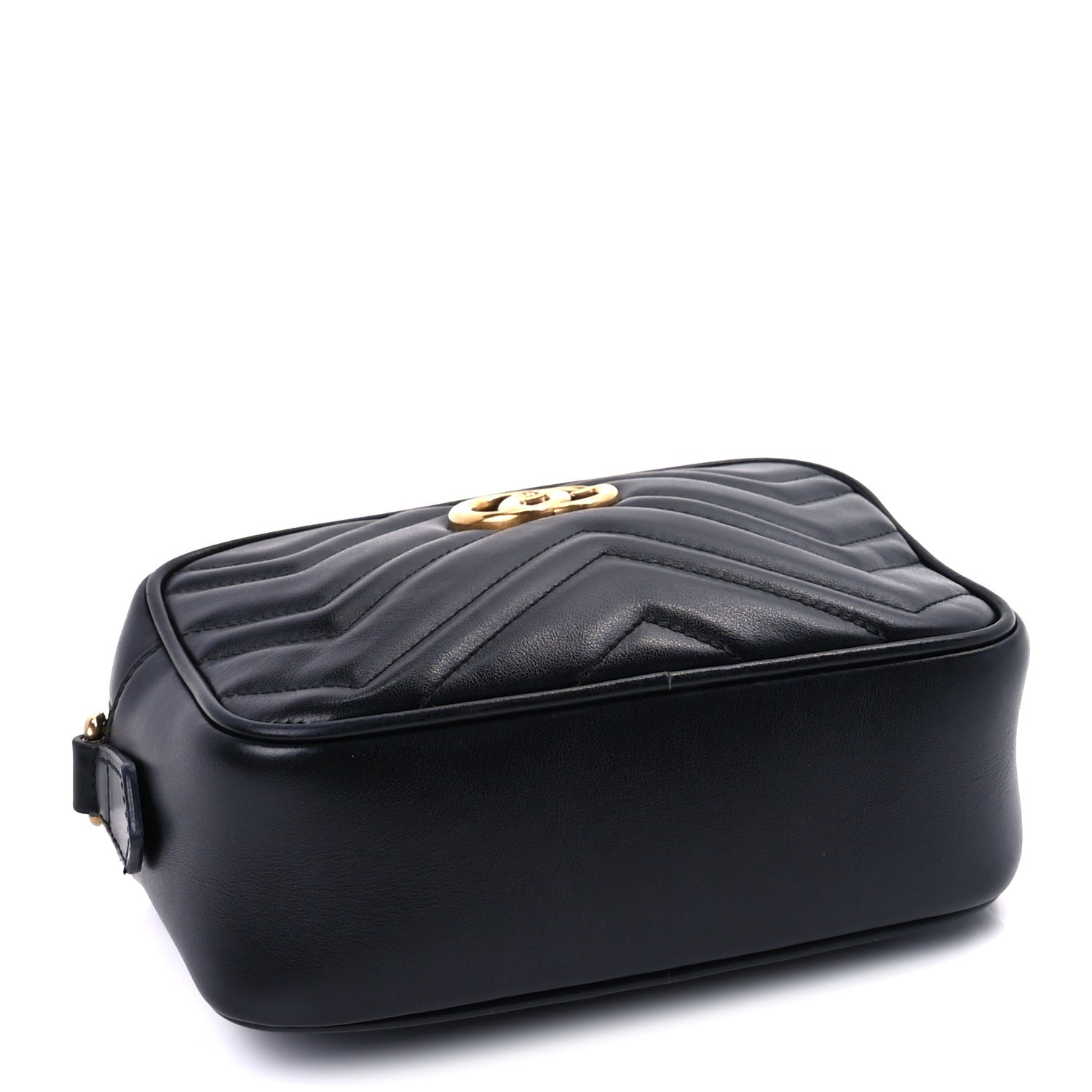 Gucci Calfskin Matelasse Mini GG Marmont Chain Shoulder Bag  Black 3 of 7