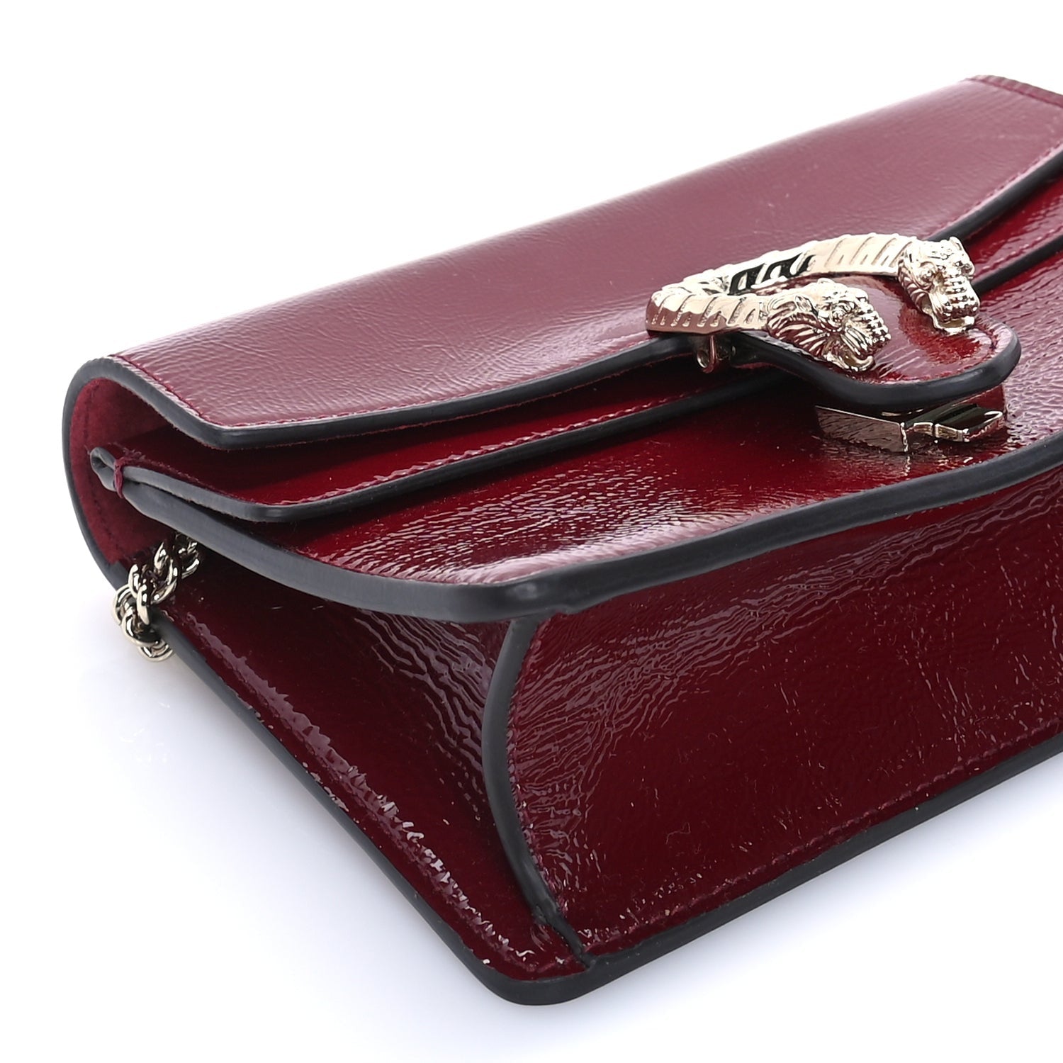 Gucci Crinkled Patent Mini Dionysus Shoulder Bag Rosso Ancora Red 7 of 7