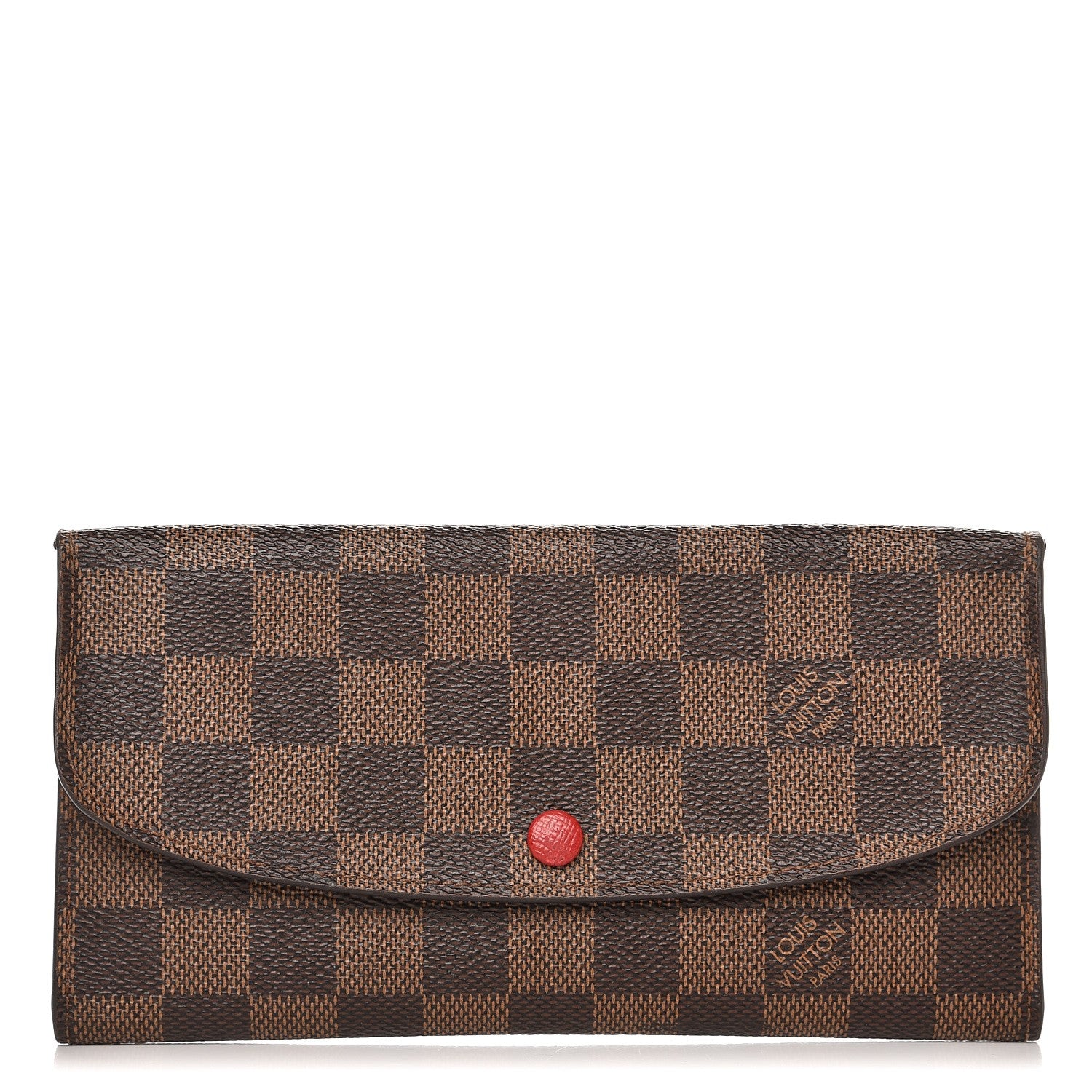 Louis Vuitton Damier Ebene Emilie Wallet Red 1 of 8