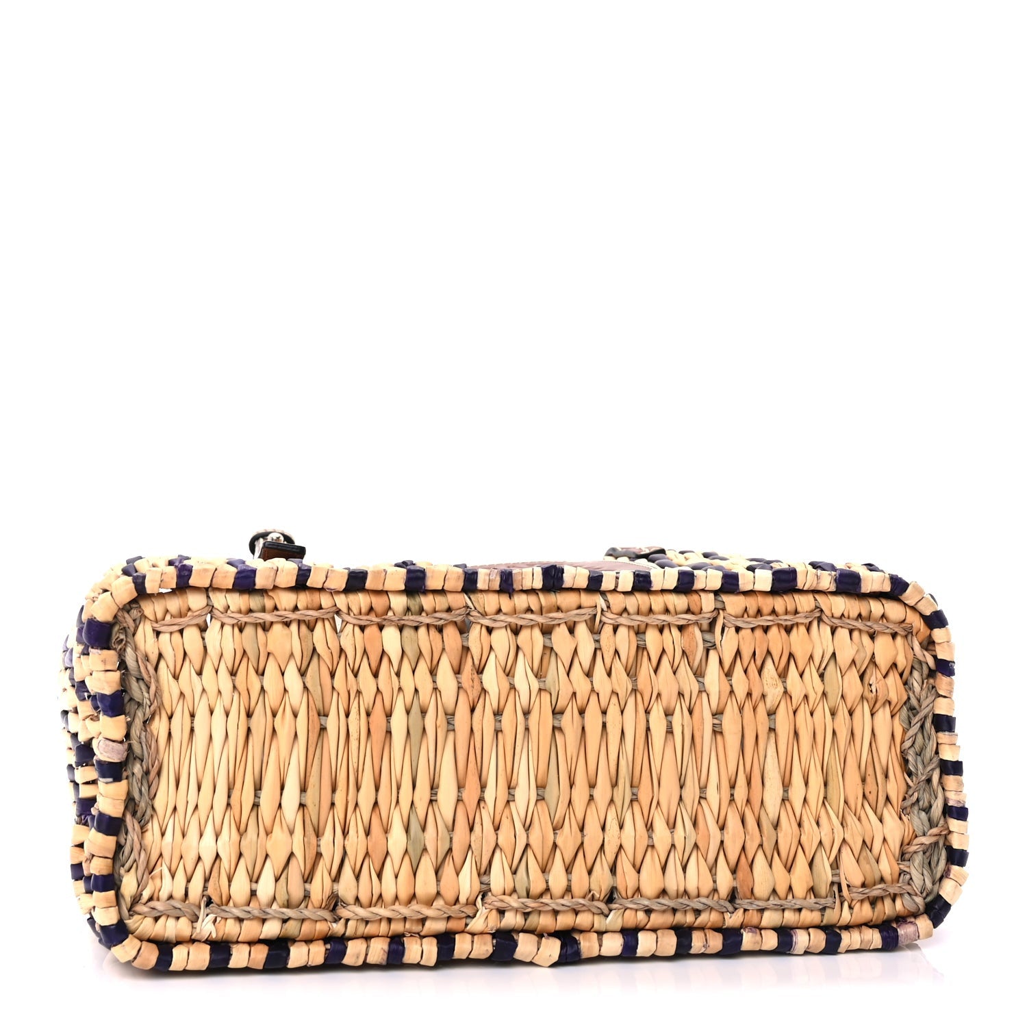 Loewe Reed Square Small Basket Tote Bag Natural Pecan Blue 4 of 9
