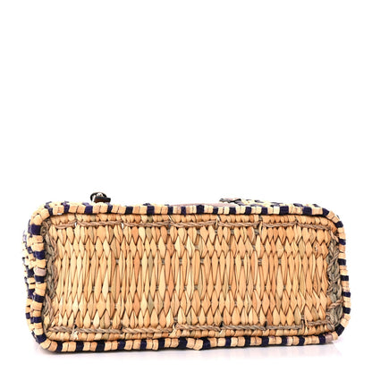 Loewe Reed Square Small Basket Tote Bag Natural Pecan Blue 4 of 9
