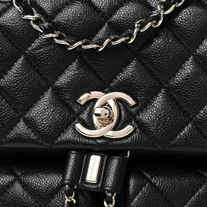 Chanel Shiny Caviar Quilted Small Duma Pockets Drawstring Backpack Black 7 of 9