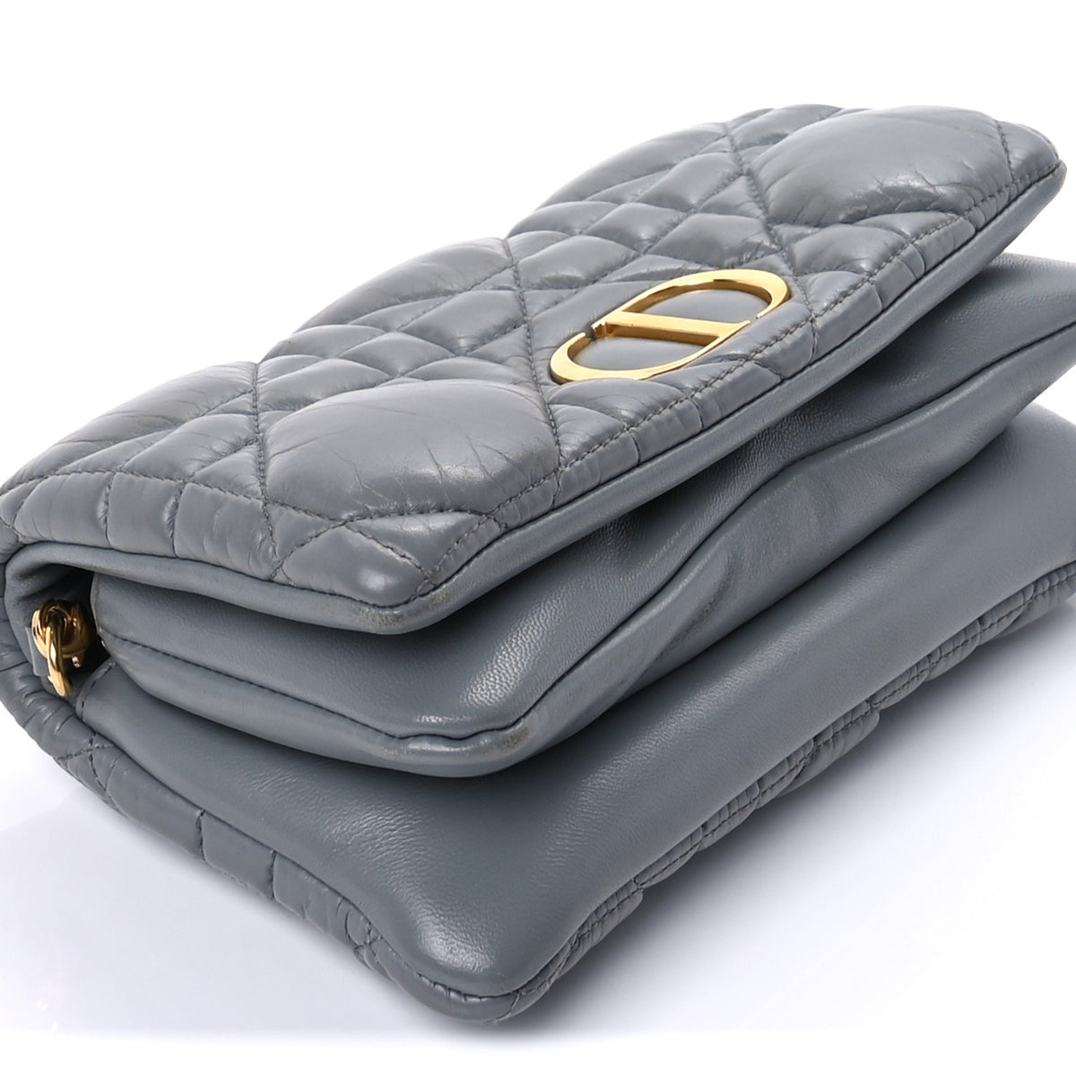 Christian Dior Calfskin Macrocannage Mini Caro Bag Grey 7 of 8